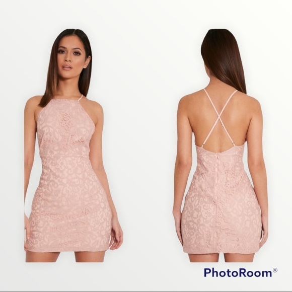 Endless Rose Dresses & Skirts - ENDLESS ROSE x REVOLVE Blush Pink Lace Cutout Mini Dress, Size Large